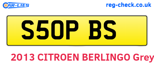 S50PBS are the vehicle registration plates.