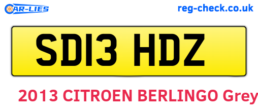 SD13HDZ are the vehicle registration plates.