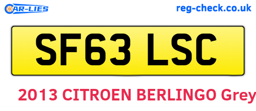SF63LSC are the vehicle registration plates.