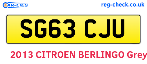 SG63CJU are the vehicle registration plates.
