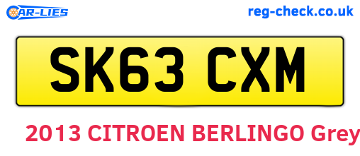 SK63CXM are the vehicle registration plates.