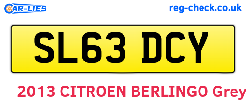SL63DCY are the vehicle registration plates.