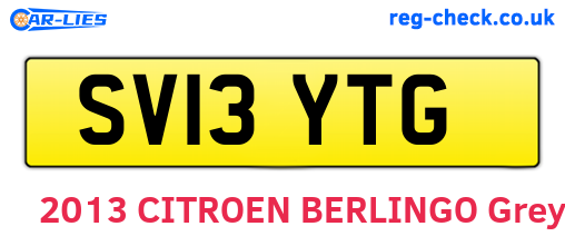 SV13YTG are the vehicle registration plates.