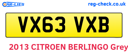 VX63VXB are the vehicle registration plates.