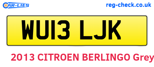 WU13LJK are the vehicle registration plates.