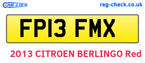 FP13FMX are the vehicle registration plates.