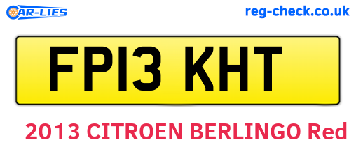 FP13KHT are the vehicle registration plates.
