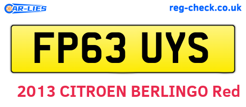 FP63UYS are the vehicle registration plates.