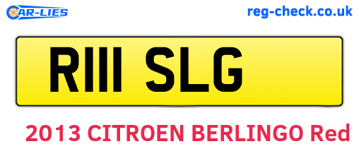 R111SLG are the vehicle registration plates.