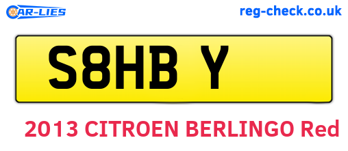 S8HBY are the vehicle registration plates.