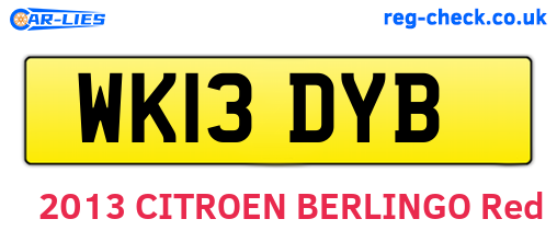WK13DYB are the vehicle registration plates.
