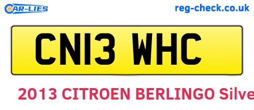 CN13WHC are the vehicle registration plates.