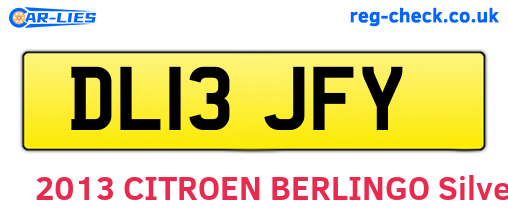 DL13JFY are the vehicle registration plates.