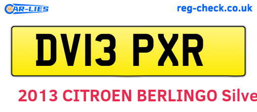 DV13PXR are the vehicle registration plates.