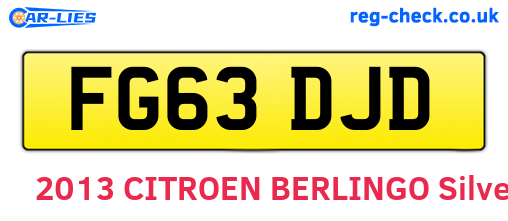 FG63DJD are the vehicle registration plates.