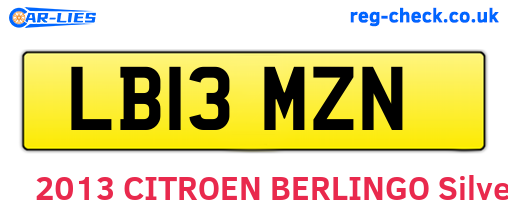 LB13MZN are the vehicle registration plates.