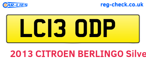 LC13ODP are the vehicle registration plates.