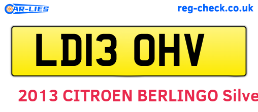 LD13OHV are the vehicle registration plates.