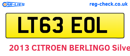 LT63EOL are the vehicle registration plates.