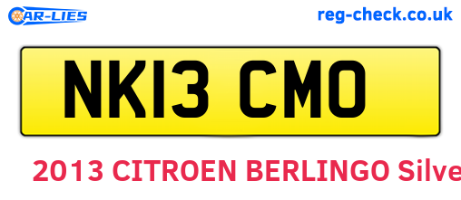 NK13CMO are the vehicle registration plates.