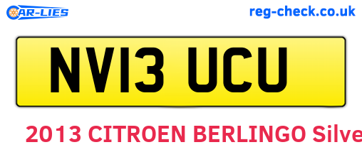 NV13UCU are the vehicle registration plates.