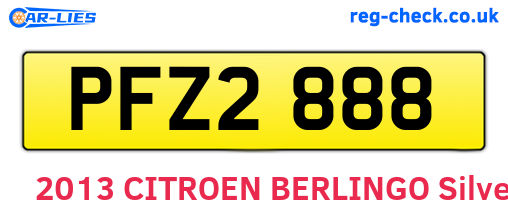 PFZ2888 are the vehicle registration plates.