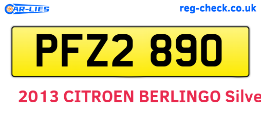 PFZ2890 are the vehicle registration plates.