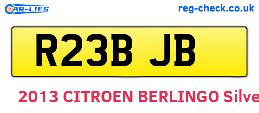 R23BJB are the vehicle registration plates.