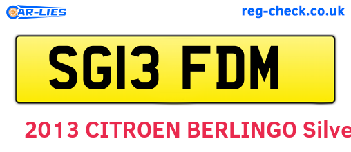 SG13FDM are the vehicle registration plates.