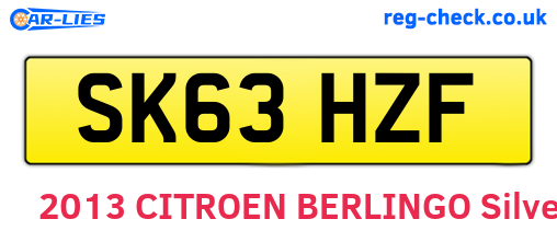 SK63HZF are the vehicle registration plates.
