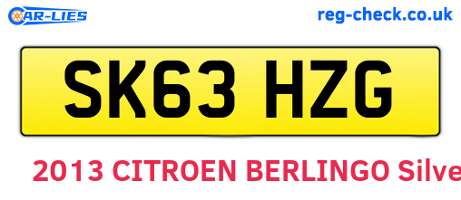 SK63HZG are the vehicle registration plates.