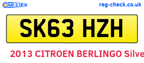 SK63HZH are the vehicle registration plates.