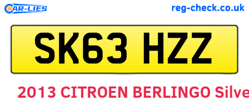 SK63HZZ are the vehicle registration plates.