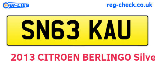 SN63KAU are the vehicle registration plates.