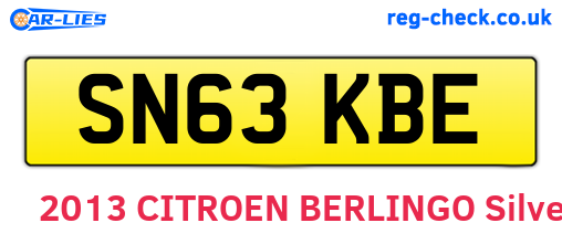 SN63KBE are the vehicle registration plates.