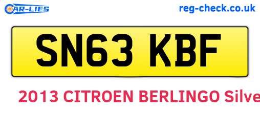 SN63KBF are the vehicle registration plates.