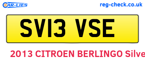 SV13VSE are the vehicle registration plates.