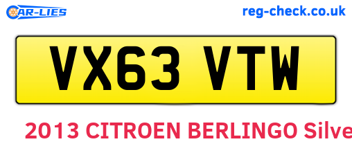 VX63VTW are the vehicle registration plates.
