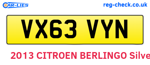 VX63VYN are the vehicle registration plates.