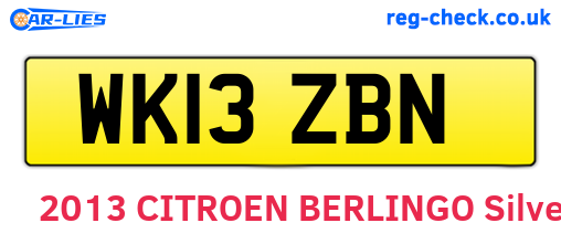 WK13ZBN are the vehicle registration plates.