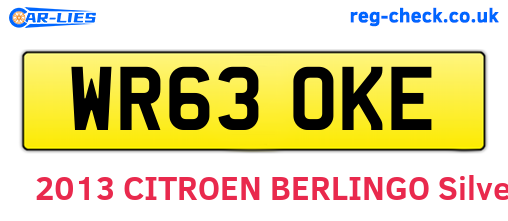 WR63OKE are the vehicle registration plates.