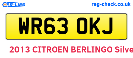 WR63OKJ are the vehicle registration plates.