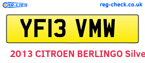 YF13VMW are the vehicle registration plates.