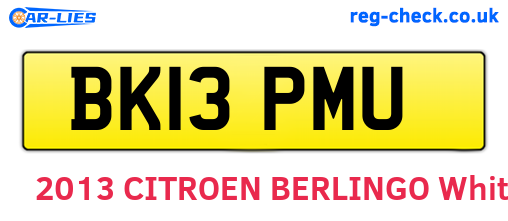 BK13PMU are the vehicle registration plates.