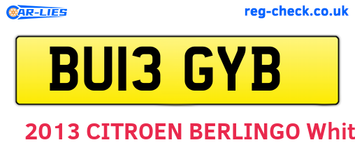 BU13GYB are the vehicle registration plates.