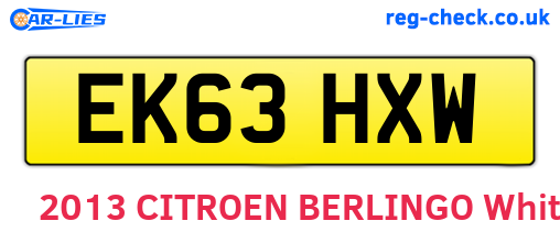 EK63HXW are the vehicle registration plates.