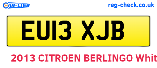 EU13XJB are the vehicle registration plates.