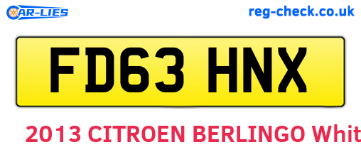 FD63HNX are the vehicle registration plates.