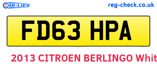 FD63HPA are the vehicle registration plates.