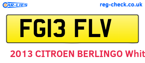 FG13FLV are the vehicle registration plates.
